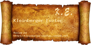 Kleinberger Eszter névjegykártya
